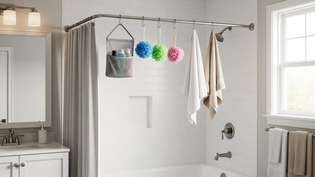 Additional Hanging Space Installed: Tension Rod