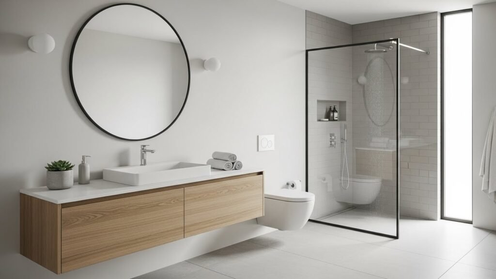 Accompany with Floating Vanity Open Flow